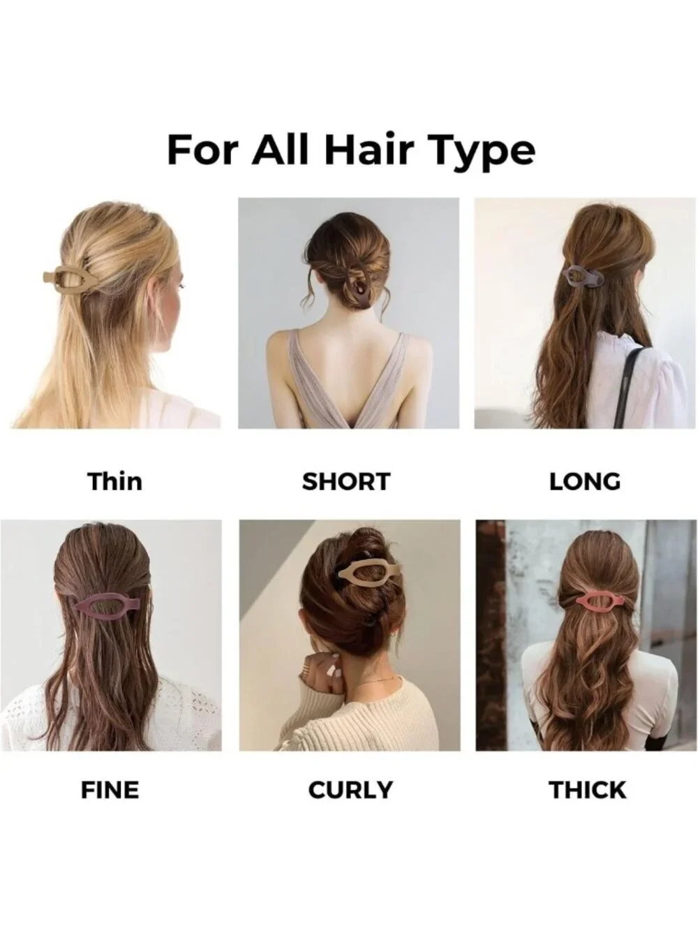 8 Pack Matte No Crease Hair Clips, Strong Hold Barrettes for Thick & Thin Hair
